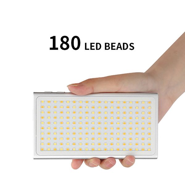 

pocket mini 180 led video light vlog live stream pgraphy lighting for dslr smartphone portable light with dual cold shoe