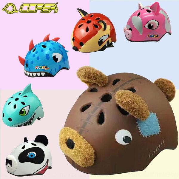 

uioqx corsa children's sports cartoon animal roller skating helmet protective bicycle bicycle bicyclebalance car riding head protective