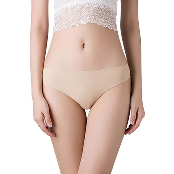

women ice silk seamless panties ruffle lace panties fashion soft briefs g-string lingerie thongs, Black;pink