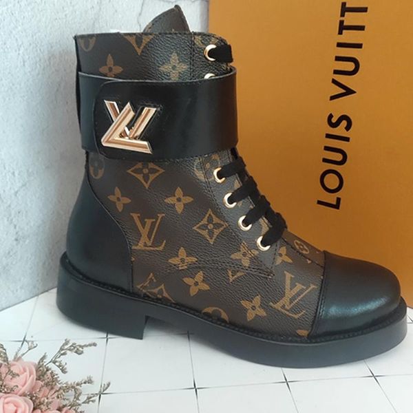 

2020 printed stripes short boots hook loop leather womens motorcycle boots,fashion personality wild womens martin boots size 35-42 00057, Black