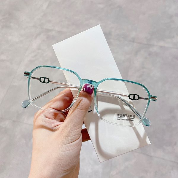 

erapx s11622 transparent irregular square gradient frame s11622 transparent without lig rule anti-blue tr90 simple and light myopia frame fo, Silver
