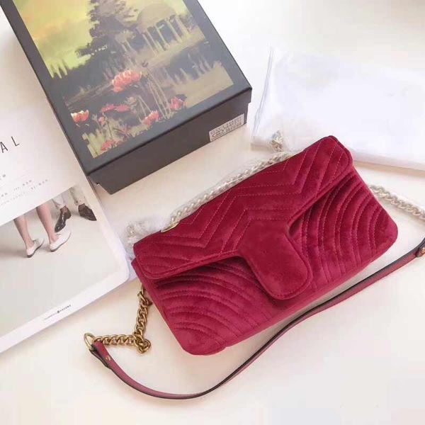 

luxury designer crossbody bags brand fashion handbags classic velvet bag messenger shoulder chain bag purses ladies handbag