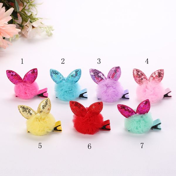 

uvzmn new tennis pin headwear pin cute three-dimensional little rabbit clip bright flash little girl hair card mesh ball headwear hair acces, Slivery;white