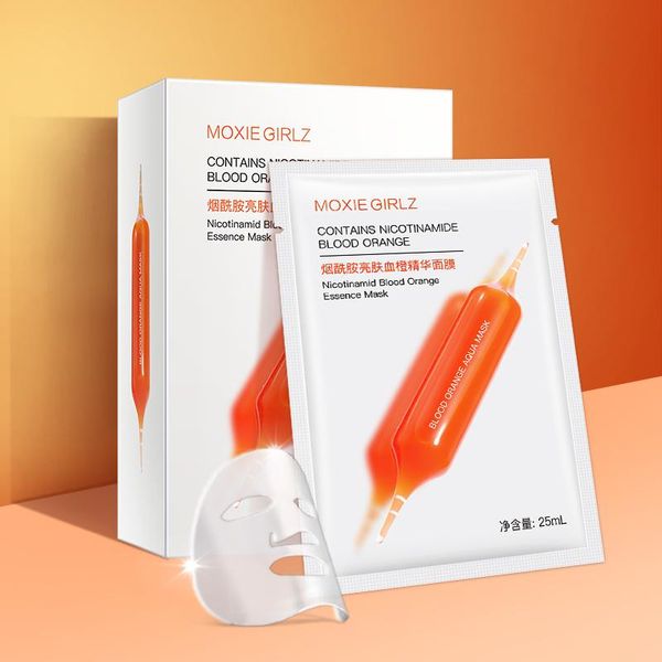 

blood orange essence mask exfoliating face mask brighten skin hydrated easy to absorb skin care acne treatment mascarilla even skin color