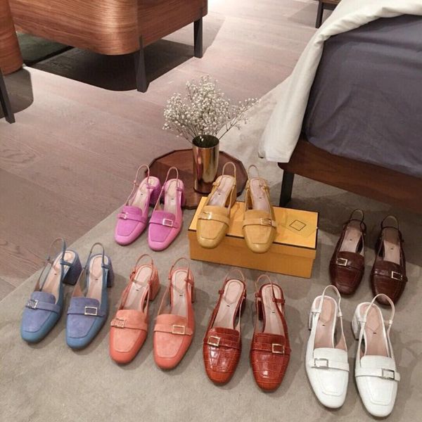 

sandals genuine hapucky women's shoes leather for summer fashion ladies dress sell low heels large size 41, Black