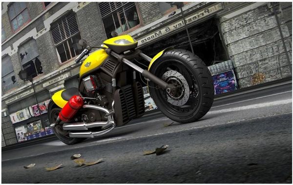 

3d wallpaper custom p mural motorcycle scene 3d model street view home decor 3d wall murals wallpaper for living room