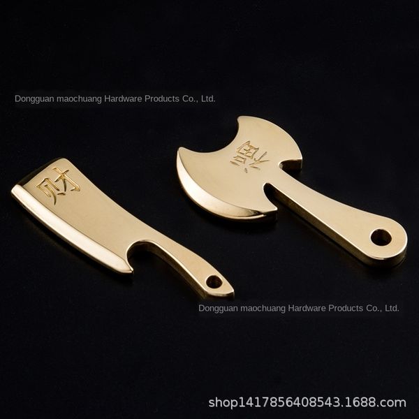 

brass diy courage blessing axe small pendant kitchen knife fortune pure copper key chain diy accessories men's pendant, Silver