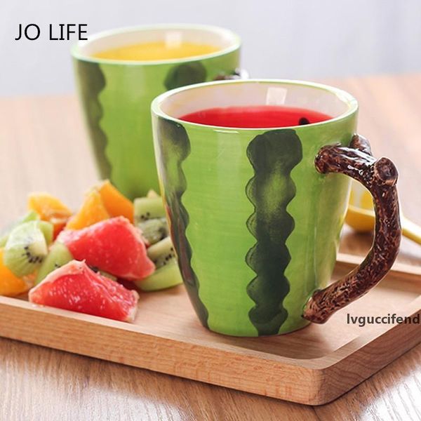 

fruit coffee mug watermelon orange lemon shaped cup cartoon creative ceramic mug t200506