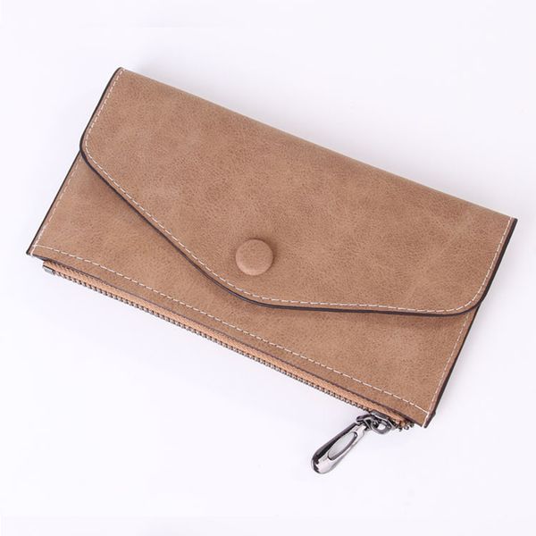 

Women Long Fashion Wallet Leather Zipper Casual Cell Phone Pocket Coin Bag Female Hasp Clutch Purse Card Holder
