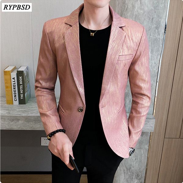 

2020 autumn blazer jacket men korean fashion men jacket blazer slim fit solid color long sleeve suit, White;black