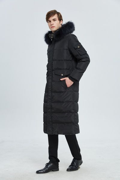 Зимние пальто для мужчин Long Down Down Bucked Black Puffer Jacket Plus Size Толстые теплые верхние крышки 2xl 3xl 4xl 5xl