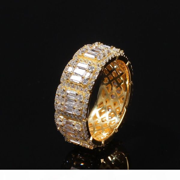 

iced out diamond ring luxury designer jewelry mens rings fashion super bowl hip hop bling gold wedding engagement love bague de luxe hiphop, Silver