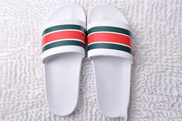 

brand designe men women slipper beach slide gear bottoms mens striped sandals causal non-slip summer huaraches slippers flip flops, Black;grey