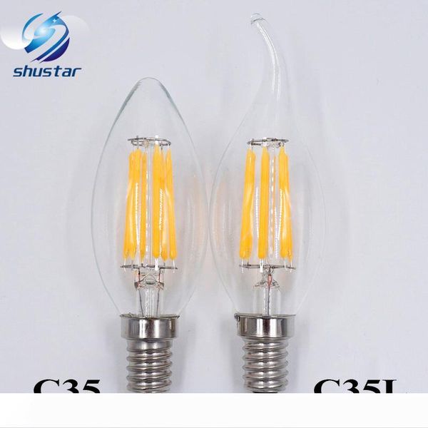 

e12 e14 b22 e27 filament led candle light bulb 2w 4w 6w dimmable bulbs replacing 60w filament bulbs led saa ul ac85-265v