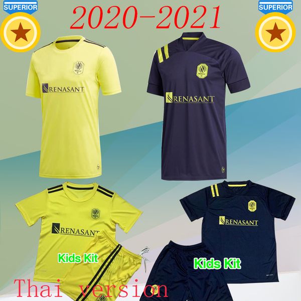 

2020 nashville sc home away soccer jerseys mukhtar badji lovitz mccarty godoy beckeles mens kids kit 20 21 jersey mls football shirts, Black;yellow