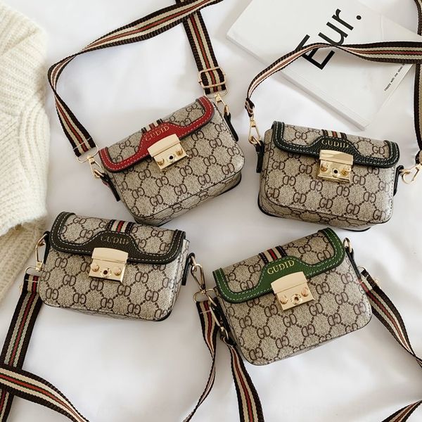 

xuiof presbyopic children's pu small square shoulder small square bag lock buckle shoulder bag synthetic leather contrast color slant p