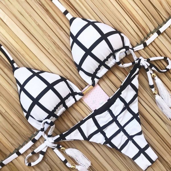 

micro бразильский бикини стринги sexy холтер плавать купальный костюм 2 шт женщины купальник мини бикини строка push up swimwear, White;black