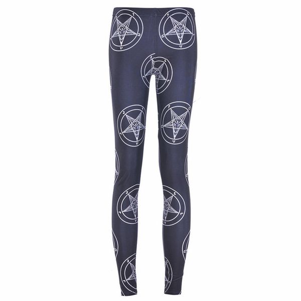 

legging printed women baphomet leggings printed leggins digital print black fun casual pant fashion girls punk