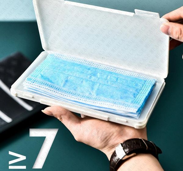 

storage box for dustproof mask flip case portable disposable face masks container safe pollution-protective mask organizer new d72203, White