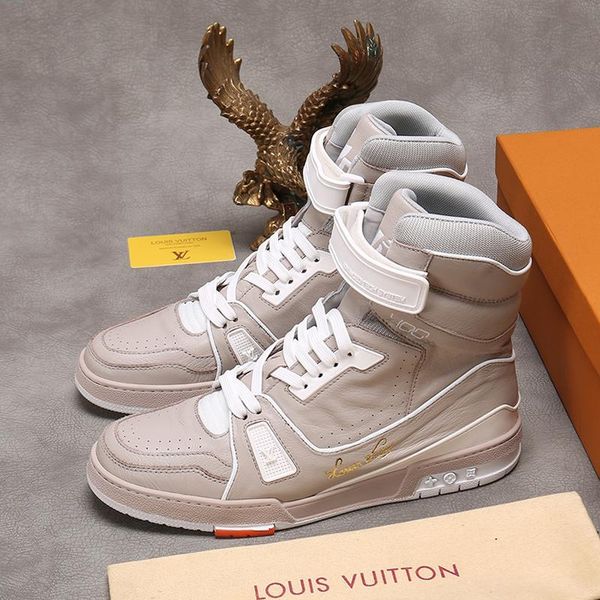 

athletic mens shoes fashion footwears lace -up trainers deportivas fashion sports walking with box zapatos de hombre trainer sneaker mid, Black