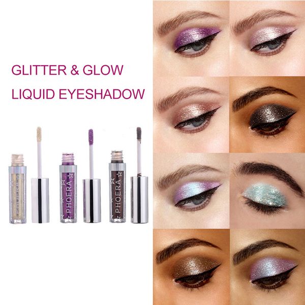 

16 цветов phoera eyeshadow pallete metallic алмазные palette eyeshadow paleta de sombras liquid makeup tslm1