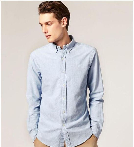 

wholesale-2020 new spring men dress shirt oxford 7color designer men's casual-shirt camisas masculinas s-xxl, White;black