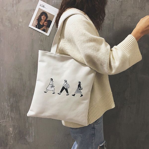 

ladies handbags cloth canvas tote bag cotton shopping travel women eco reusable shoulder shopper bags bolsas de tela