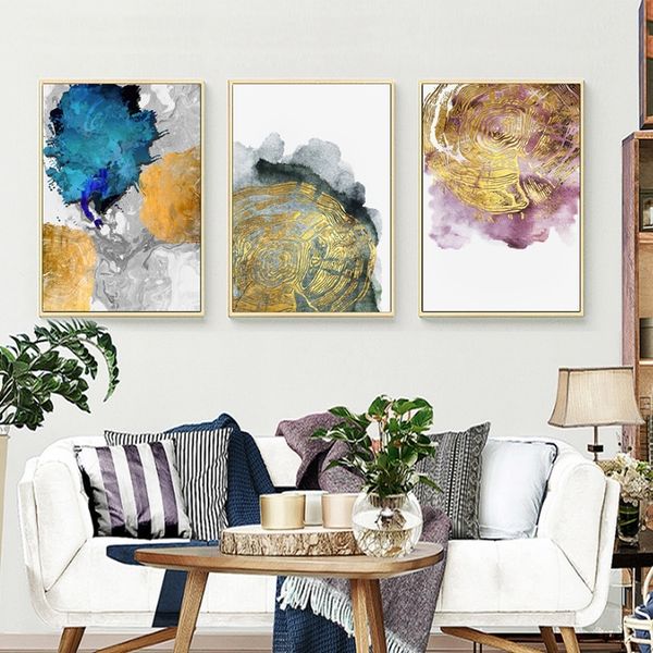 

home canvas painting wall decor chinese style ink smudge light luxury abstract alone or 3pcs pictures for living room no frame