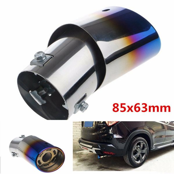 

car stainless steel chrome round exhaust tail muffler tip pipe universal fits