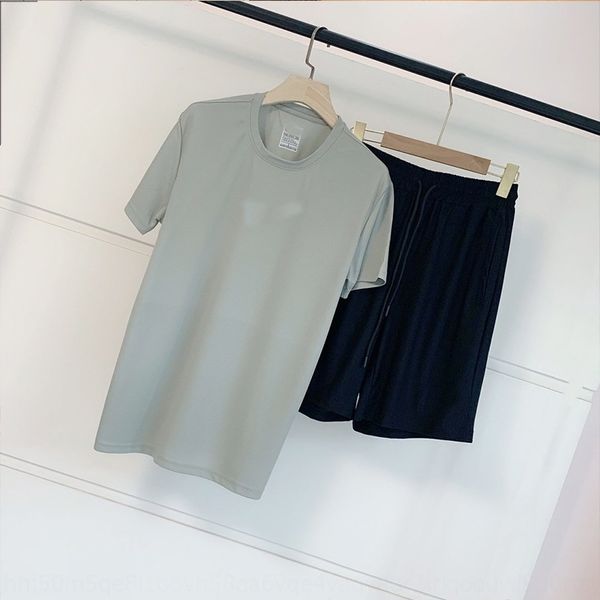 

063011 trendy brand pants suit and shorts new hook men's quick-drying short sleeve quick-drying shorts set, Black;red