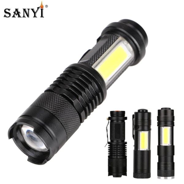 

flashlights torches portable working light mini cob led handheld torch zoomable focus emergency lighting pocket lantern use 14500