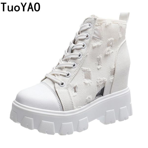 

women's sandals boots hollow breathable fashion white thick bottom women's 2020 summer platform mesh round toe sandal boots new, Black