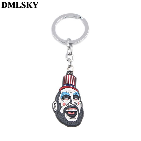 

dmlsky house of 1000 corpses metal alloy pendant key chains ring gift for men bag horror fashion keychain keyring jewelry m3965, Silver
