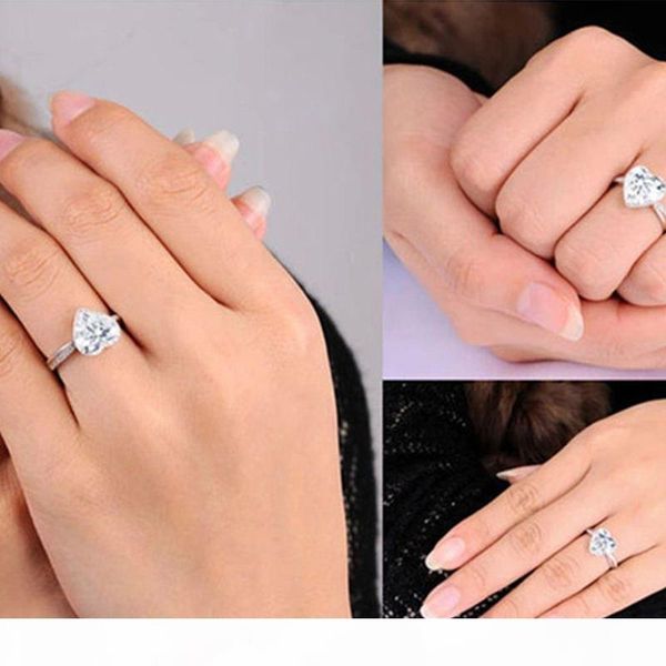 

30% silver ring and platinum filled with 3 cz diamond for women wedding fashion heart style rings jewelry 7 8 9 10 lsr048156402741835203af#