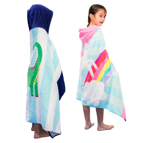 

the latest size 76x127cm, a variety of styles children's hooded bath towel towel cape beach towel, ing