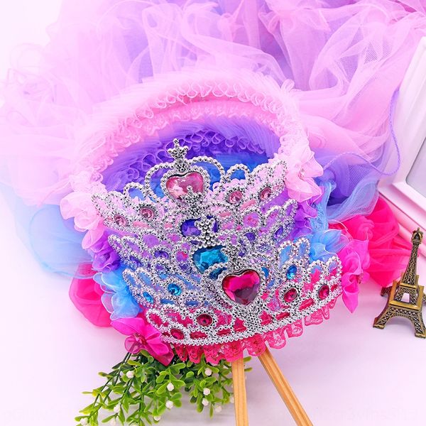 

1jukb korean style double-layer big veil crown garland children's wedding princess wedding veil headdress headdress female scenic spot, Slivery;white