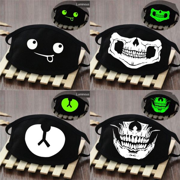 

blue skull face mask reusable cartoon print cubrebocas contaminacion ultraviolet proof washable running riding bike protective zmyzw#372, Black