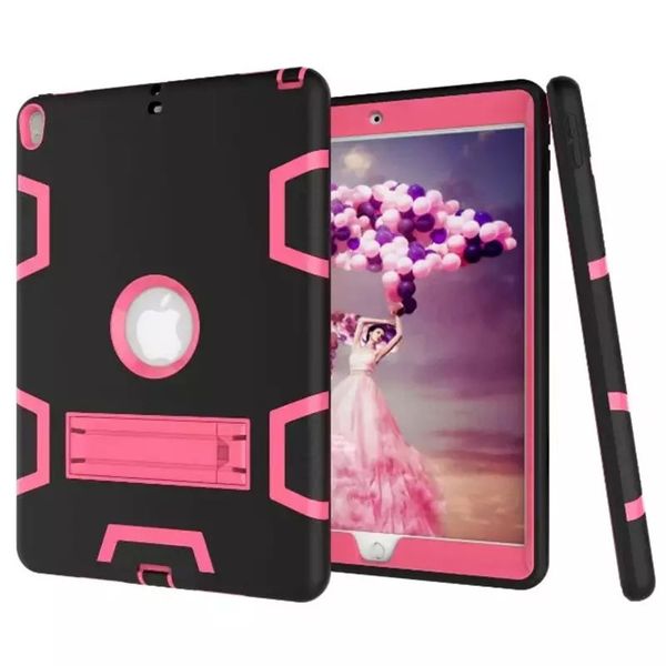 İPad Mini için Koruyucu Kapak Tablet Kılıfı 1 2 3 4 Air 2 Pro 9.7 10.2 10.5 11 2018 Şok geçirmez Robot Askeri Extreme Heavy Duty Stand