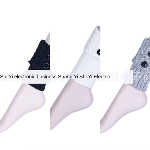 

women's knitted japanese and korean ankle-length leg-protective short thick needle twist two protective wool wool button socks, Pink;yellow