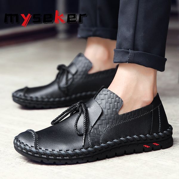 

driving shoes breathable black loafers for men slip-on man sneakers leather big size men's shoe summer flats man casual shoes t1