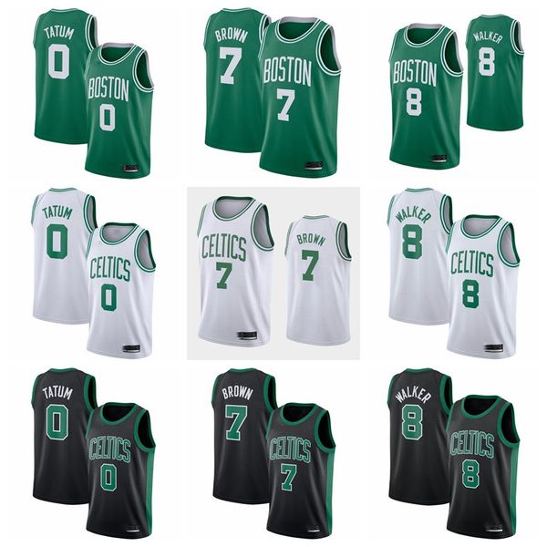 

2020 new jayson tatum 7 brown kemba walker 20 hayward boston celtics men swingman bos basketball jersey icon edition, Black;red