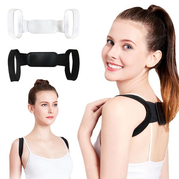 

adjustable men/women back posture corrector sports straight back shoulder correct belt strap breathable posture correction belt, Black;blue