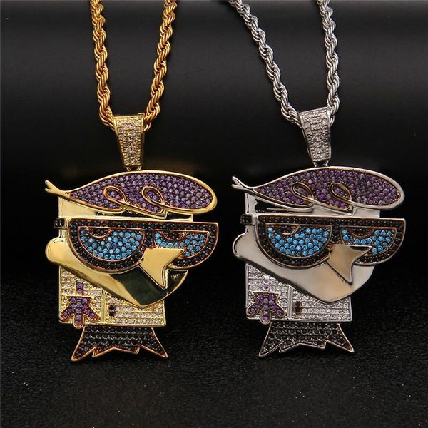 

cartoon bird pendant neckalce for men ice out bling cz hiphop jewelry mens hip hop chains, Silver