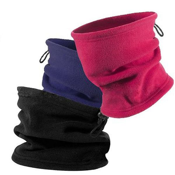 

polar fleece neck warmer thermal snood scarf hat ski wear snowboarding, Black