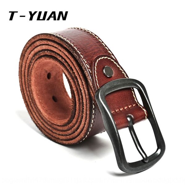 

l4wpr tengyuan men's belt casual pants pin buckle genuine leather men's belt cowhide young and middle-aged casual pants layer cowh, Black;brown