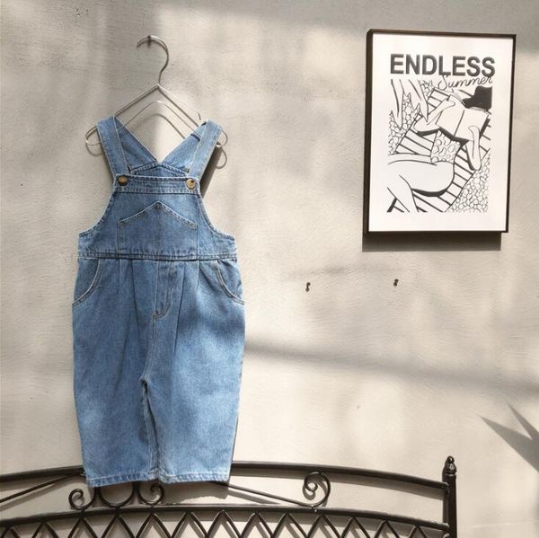 

2020 new girls boys denim overalls autumn fashion kids pants 1-7t qw241, Blue