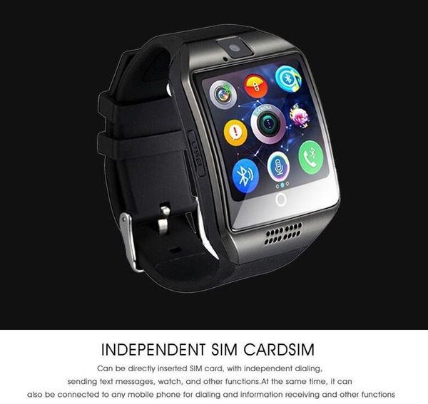 

q18 android watch watches bluetooth for sim with pedometer tf phones card / smartwatch camera slot anti-lost / apple smart wristwatch tcekx, Slivery;brown