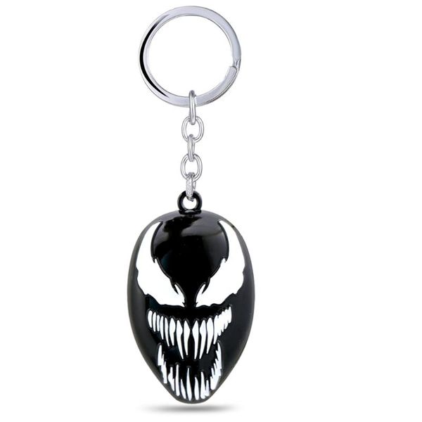 

venom keychain cool men jewelry pendant dark edward eddie brock metal key ring holder men car key chain chaveiro, Silver