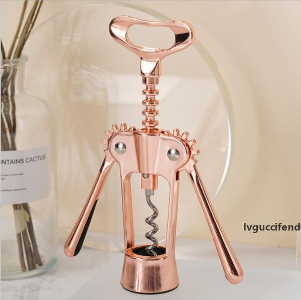 

rose gold openers wing corkscrew multifunctional wine cork and beer cap bottles opener remover zinc alloy all-in-one openers kitchen tools