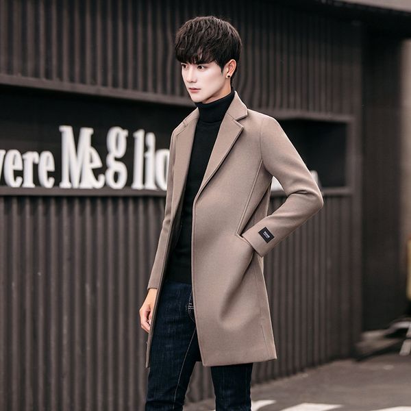 

overcoat woolen cloth male cotton dust coat and upset the new of qiu dong long coat a sells men's clothing wholesale, Black